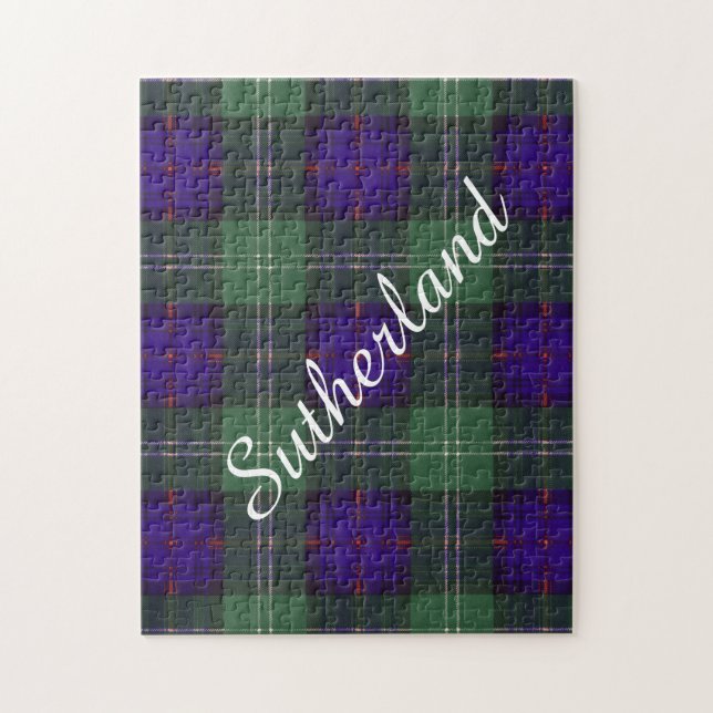 Sutherland-Clan karierter schottischer Tartan (Vertikal)