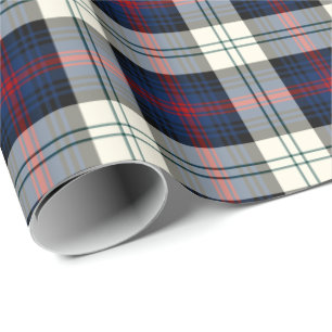 Sutherland-Clan kleiden Tartan-blaues und weißes Geschenkpapier