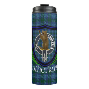 Sutherland-Schottischer-Clan-Tartan & -Wappen Thermosbecher