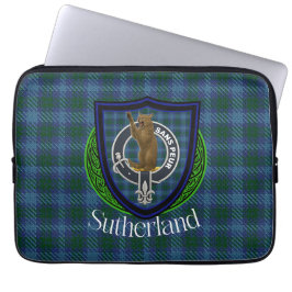 Sutherland Scottish Clan Tartan and Crest Laptopschutzhülle