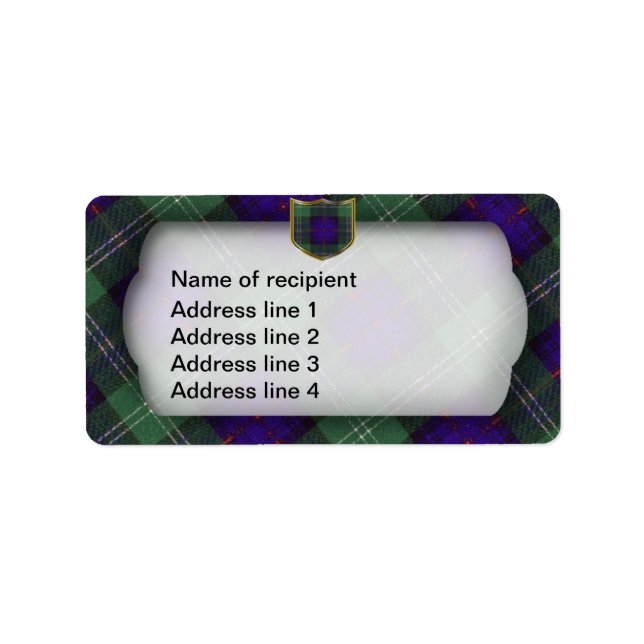 Sutherland Scottish Tartan Adressetikett (Vorne)