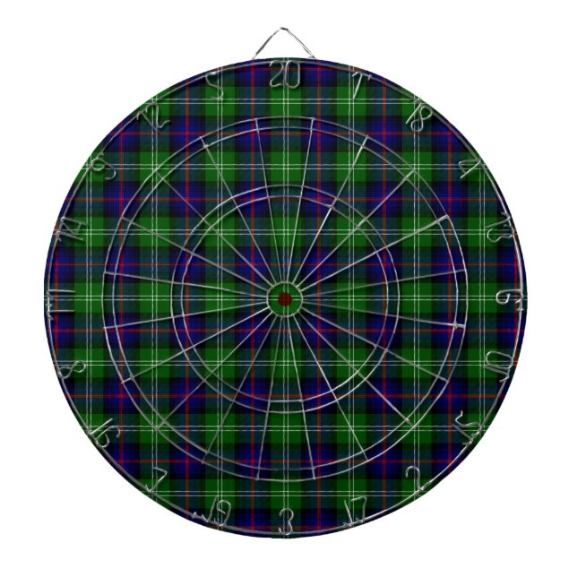 Sutherland Tartan Blau kariert Dartscheibe (vorne)