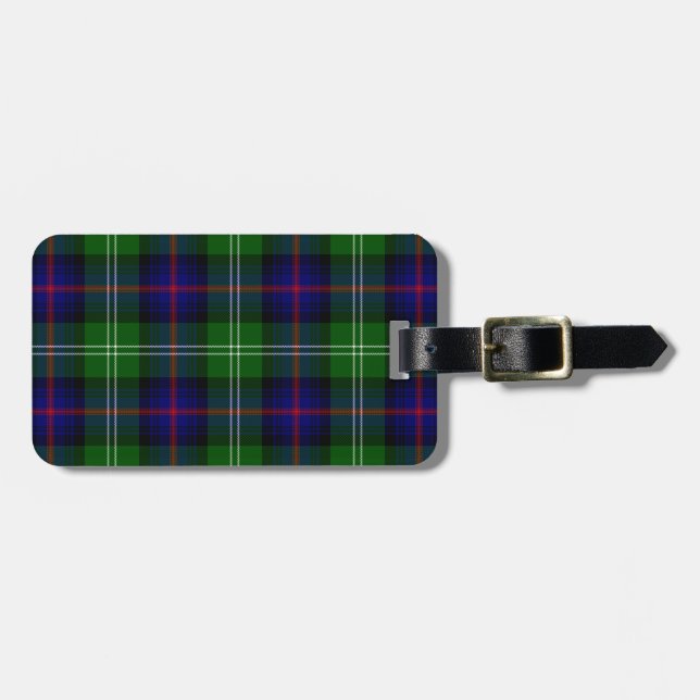 Sutherland Tartan Blau kariert Gepäckanhänger (Vorderseite horizontal)