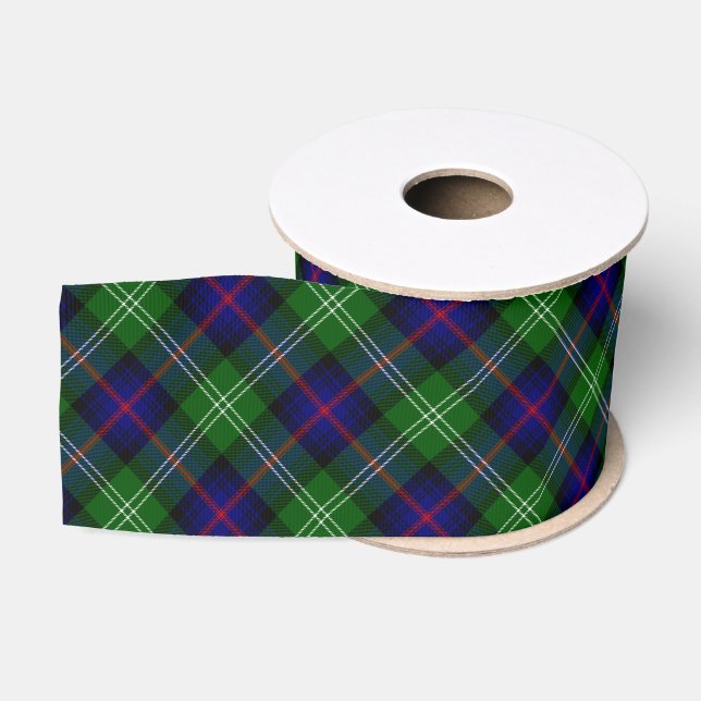 Sutherland Tartan Blau kariert Ripsband (Spule)