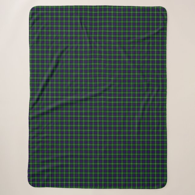 Sutherland Tartan Blau kariert Sherpadecke (Vorderseite)