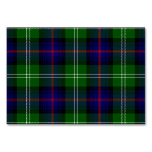 Sutherland Tartan Blau kariert Tischnummer