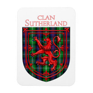 Sutherland Tartan Scottish Kariert Lion Rampant Magnet