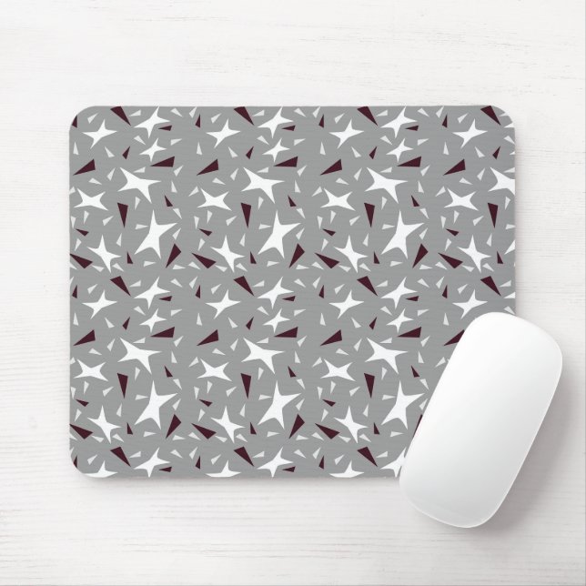 Sutil Geometry: Stars & Triangles – Grau Mousepad (Mit Mouse)