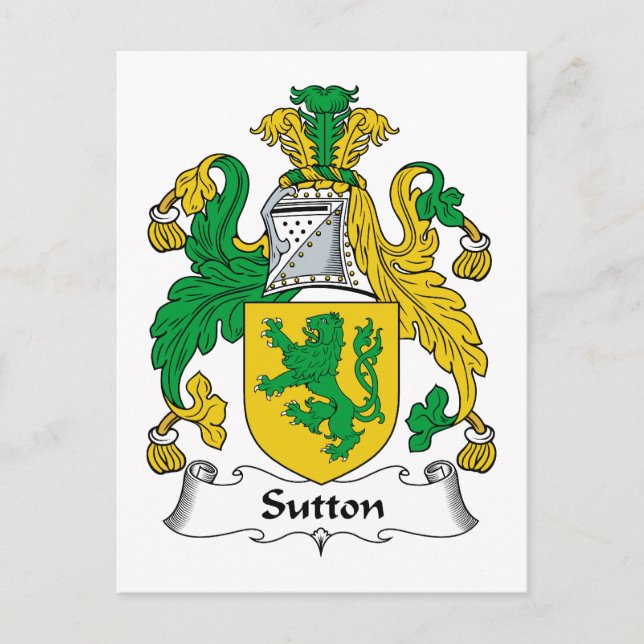 Sutton Familienwappen Postkarte (Vorderseite)