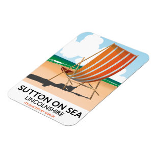 Sutton on Sea Seaside Reiseplakat. Magnet