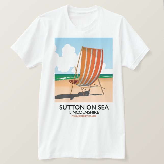 Sutton on Sea Seaside Reiseplakat. T-Shirt (Design vorne)