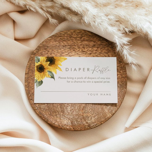 SUTTON Sonnenblumen-Windeln-Raffle-Ticket (Set von Visitenkarte (Von Creator hochgeladen)