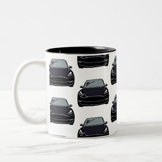 SUV-Fahrzeug mit schwarzem Elektroantrieb Zweifarbige Tasse (Links)