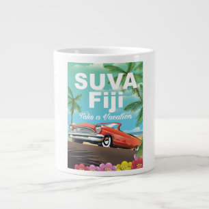 Suva, Fidschi vintage Urlaubsposter Jumbo-Tasse