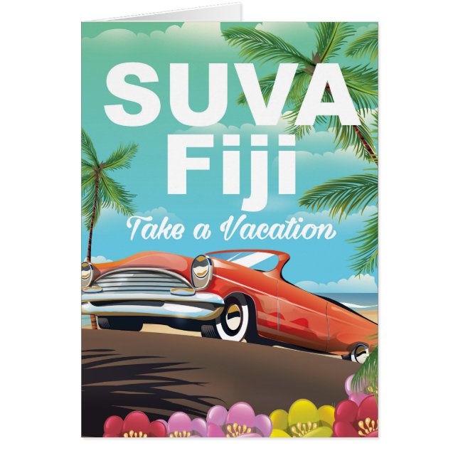 Suva, Fidschi Vintages Urlaubsposter (Vorne)