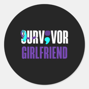 Suvidor Girlfriend Support Suizidprävention Awar Runder Aufkleber