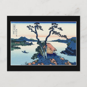 Suwa-See in der Provinz Shinano (von Hokusai) Postkarte