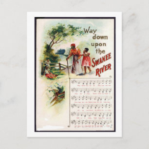 Suwannee River Black Americana Carte postale Vinta