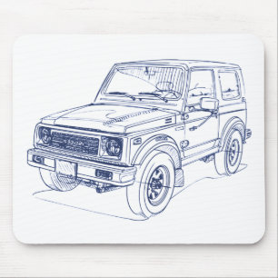 Suz Samurais Jimny SJ 1988 Mousepad
