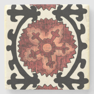 Suzani Art-dekoratives Blumenmuster Steinuntersetzer