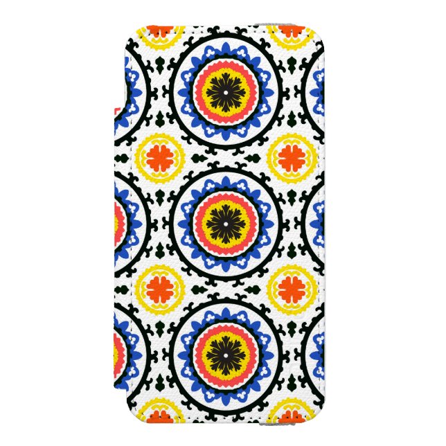 Suzani Muster Incipio iPhone Geldbeutel-Hülle (Folio Vorderseite)