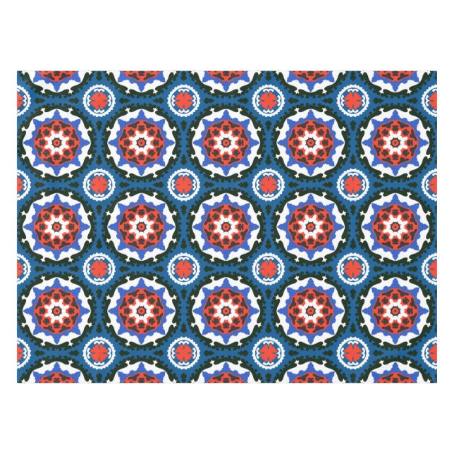 Suzani-Muster mit feinem Dekor Tischdecke (Vorderseite (Horizontal))