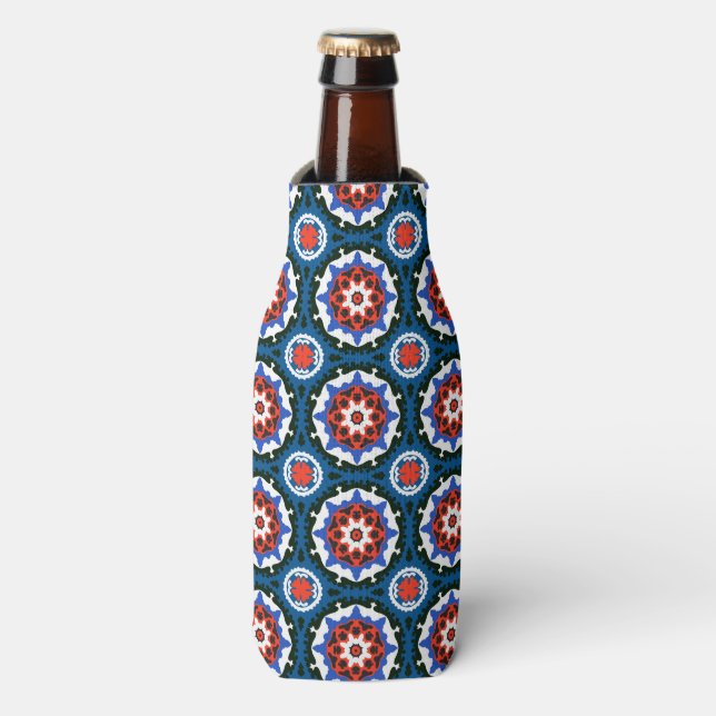 Suzani Muster mit feinem Ornament Flaschenkühler (Flaschenvorderseite)