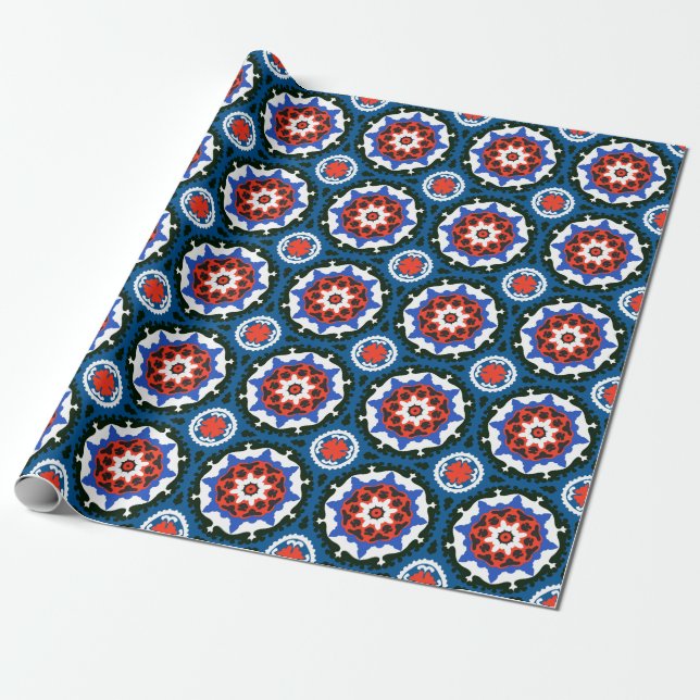 Suzani Muster mit feinem Ornament Geschenkpapier (Ungerollt)