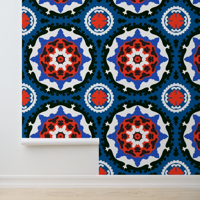 Suzani Muster mit feinem Ornament Tapete (Anwendung)