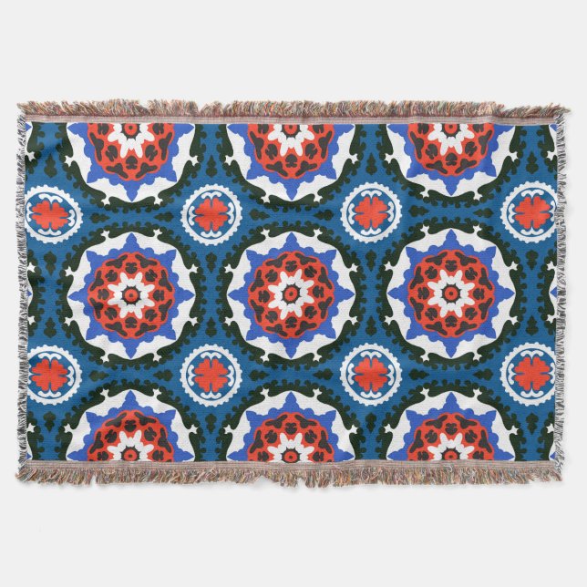 Suzani Muster mit mutiger Verzierung Decke (Vorderseite)