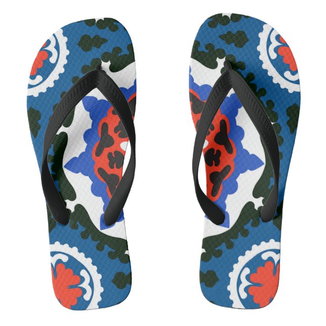 Suzani Muster mit mutiger Verzierung Flip Flops (Fußbett)