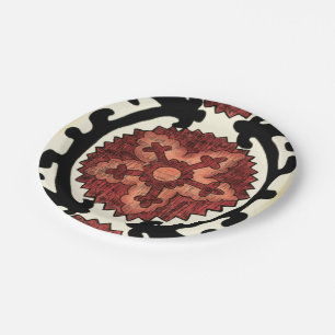 Suzani Style Decoration Blumenmuster Pappteller