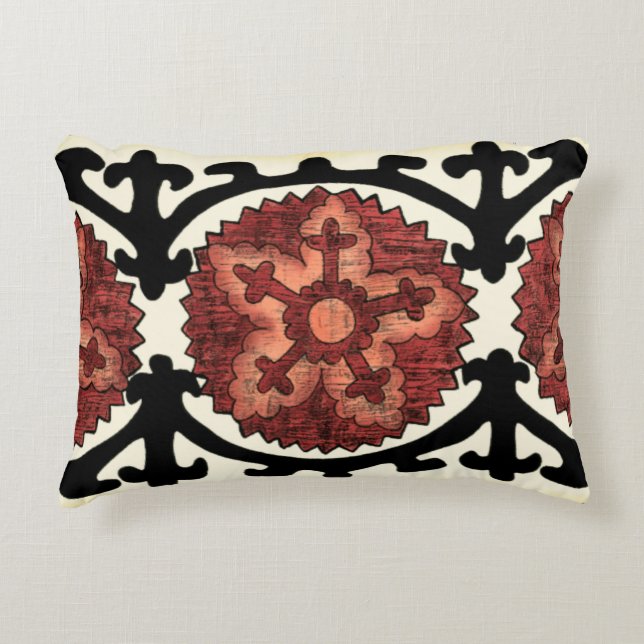 Suzani Style Decoration Blumenmuster Zierkissen (Vorderseite)