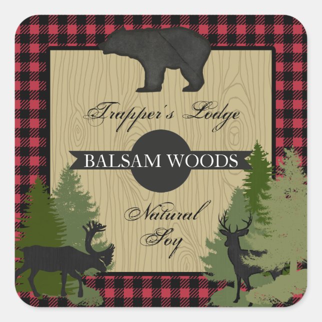 Suzanne mit benutzerdefiniertem Label Quadratischer Aufkleber (Vorderseite)