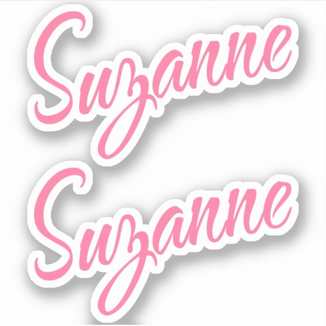 Suzanne Name Rosa Curry Schriftart x2 Aufkleber (Vorderseite)