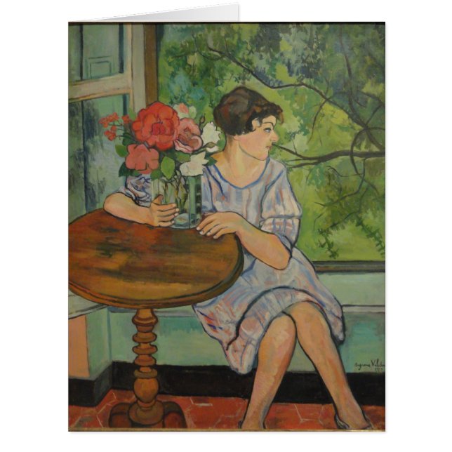 Suzanne Valadon Young Girl vor einem Fenster (Vorderseite)