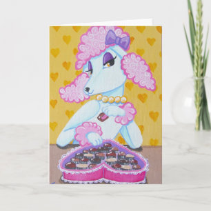 Suzette le Pink Poodle Valentine Carte de voeux