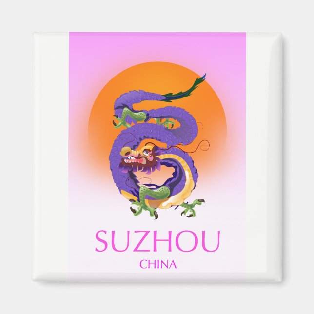 Suzhou China Dragon Reiseplakat Magnet (Vorne)