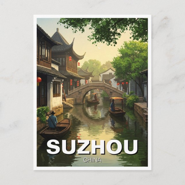 Suzhou China Travel Postkarte (Vorderseite)