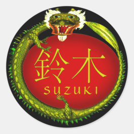 Suzuki Monogram Dragon Runder Aufkleber