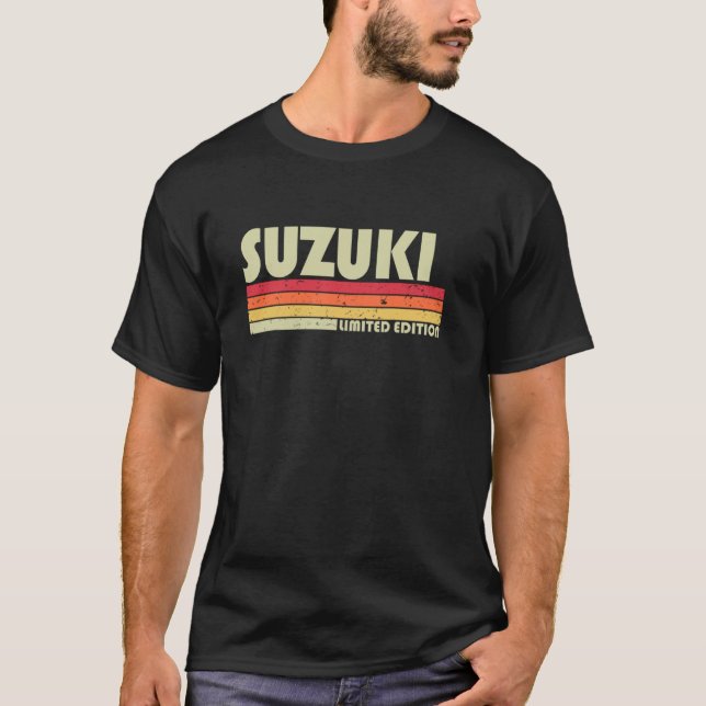 Suzuki Retro Vintager japanischer Name T-Shirt (Vorderseite)