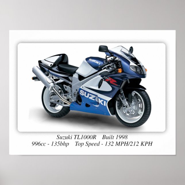 Suzuki TL1000R 1998 Motorrad - A3 Poster (Vorne)