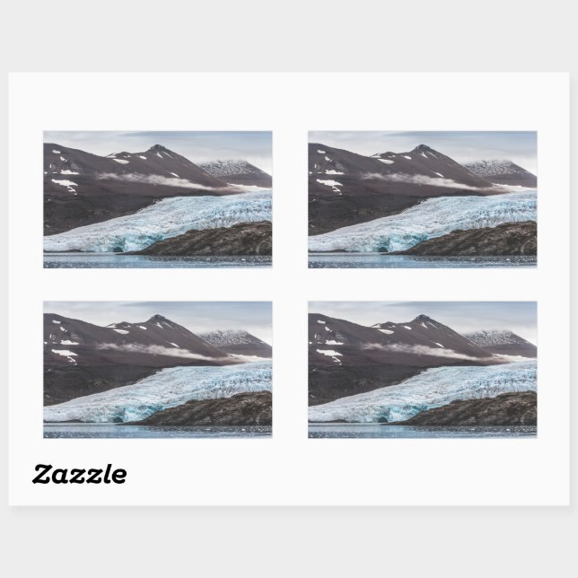 Svalbard Landscape Foto Rechteckiger Aufkleber (Blatt)
