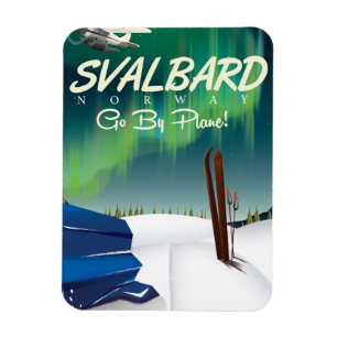 Svalbard Norwegen Nordlichter Reiseplakat Magnet