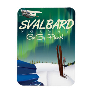 Svalbard Norwegen Nordlichtplakat Magnet
