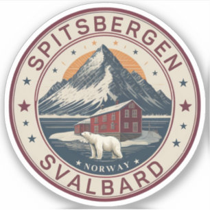 Svalbard Spitsbergen Künstlerischer Eisbär, Norweg Aufkleber