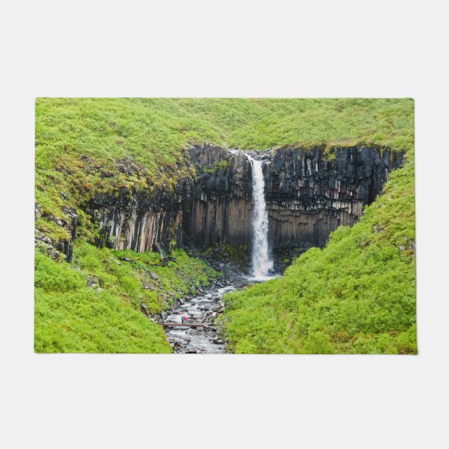 Svartifoss Wasserfall im Skaftafell - Island Fußmatte (Vorderseite)
