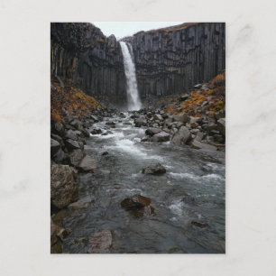 Svartifoss Wasserfall in Island - vertikale Postka Postkarte