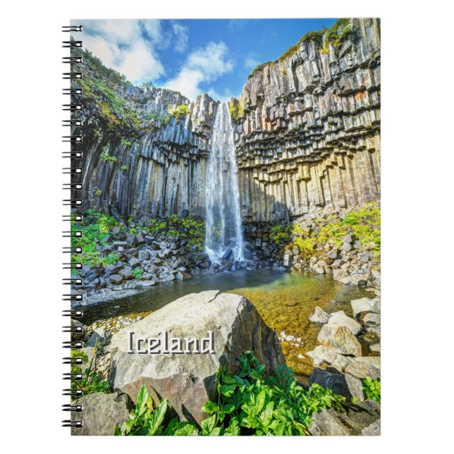 Svartifoss Wasserfall, Island Notizblock (Vorderseite)