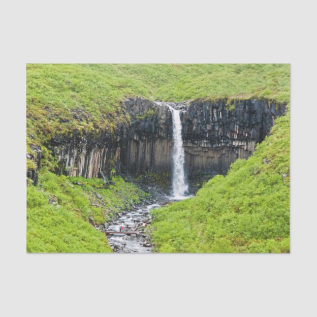 Svartifoss Waterfall in Skaftafell - Iceland Seidenpapier (Vorderseite)